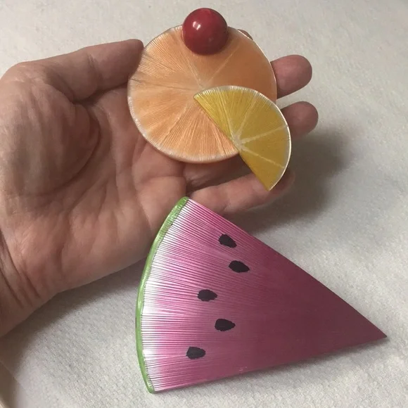 “NWOT” Large Hair Barrettes/Clips Set🍉🍋🍊🍒 - Picture 7 of 7